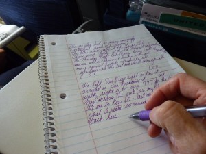 Writing my first blog entry on our way to Japan.