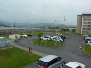 View of sea wall from our door