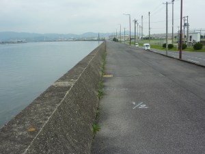 Walk along sea wall