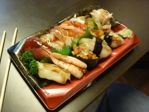 10 different sushi samples