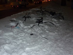 Nothing like digging your bike out for the ride home.