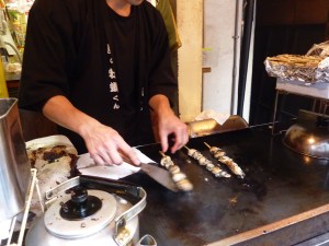 Grilled oysters-on-a-stick!